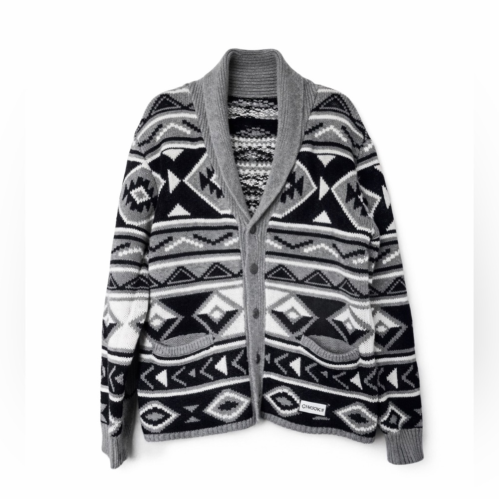 Hooey Southwestern Aztec Shawl Collar Knit Cardigan Sweater- New With Tags